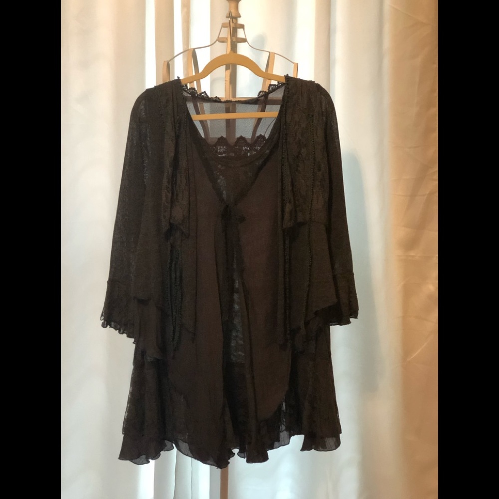 Boutique gray layer tunic